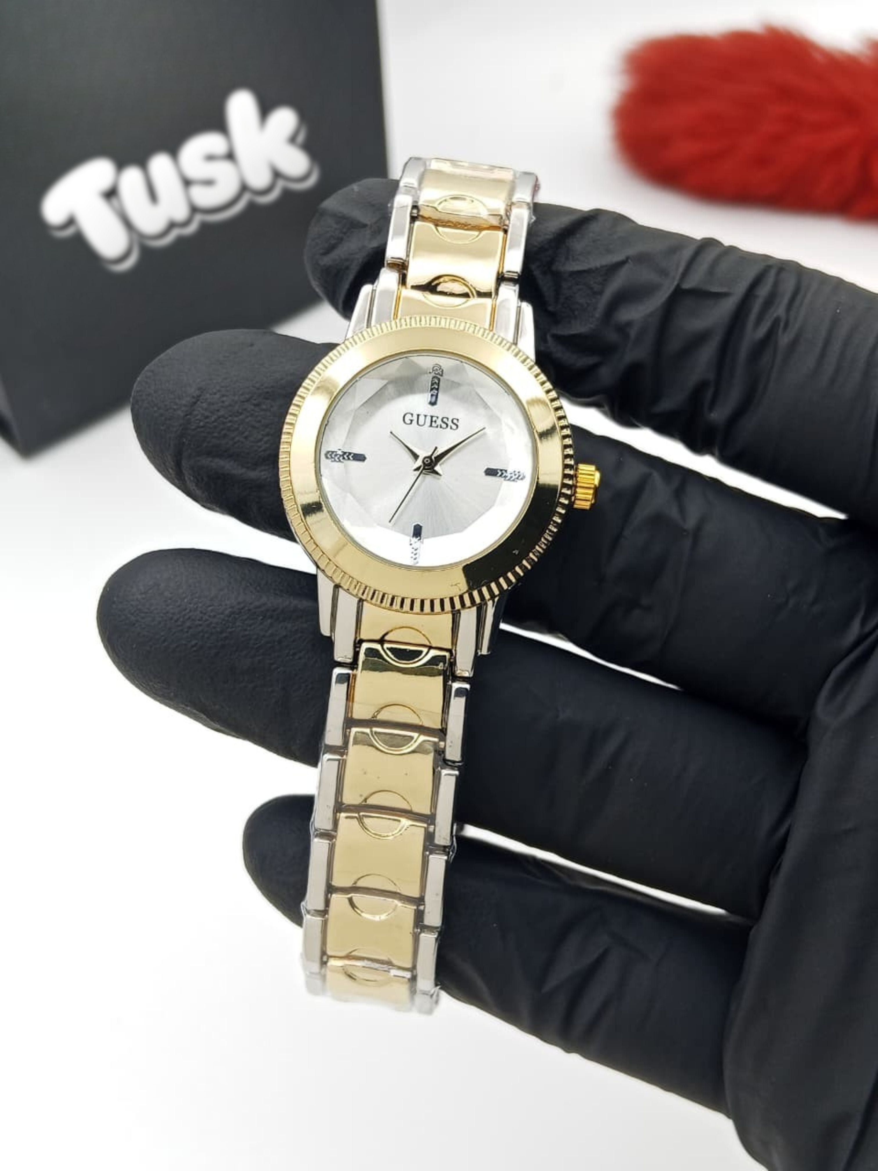 Guess Elegant Round Dial Ladies Wristwatch - Two Tone
