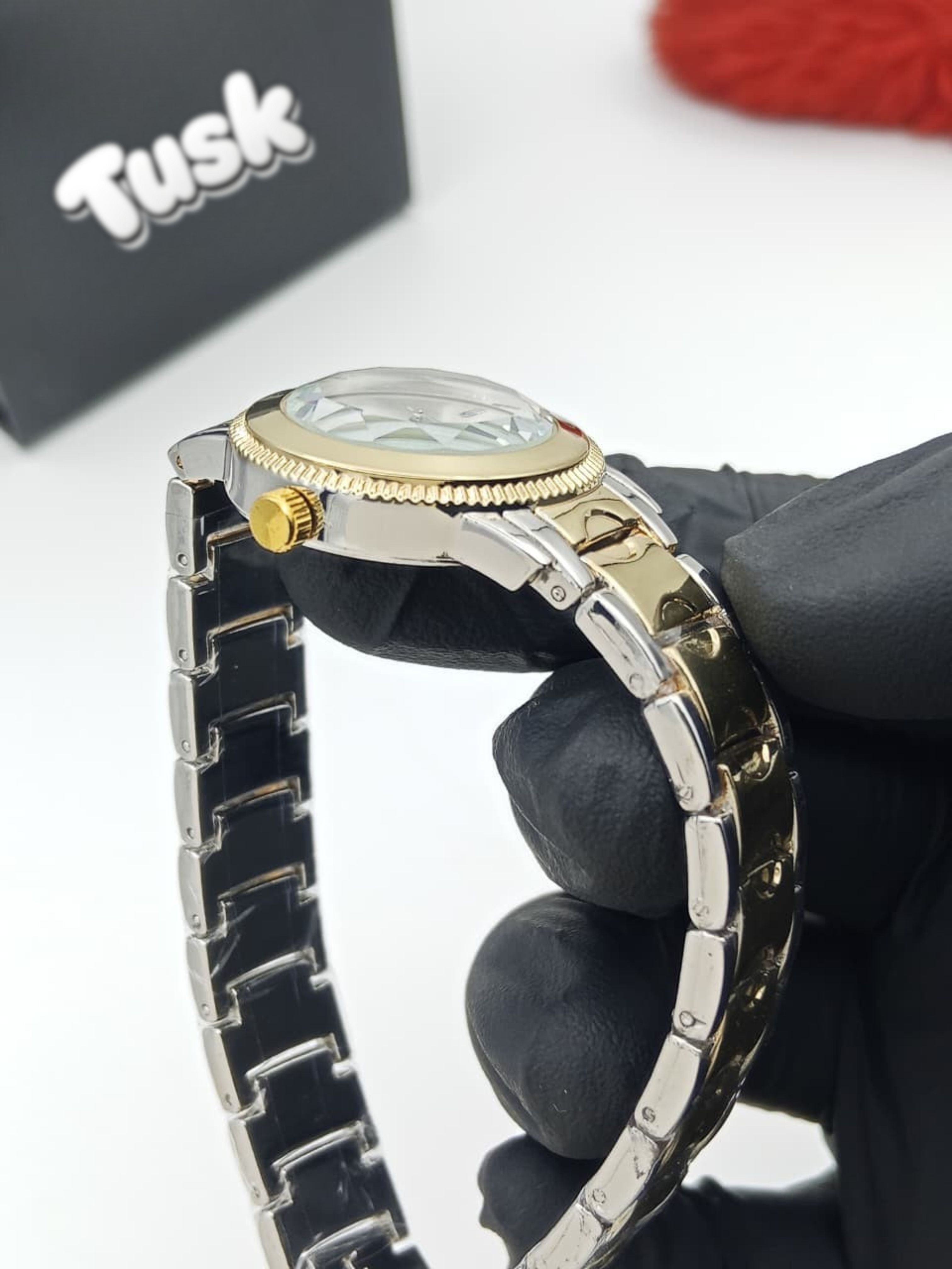 Guess Elegant Round Dial Ladies Wristwatch - Two Tone