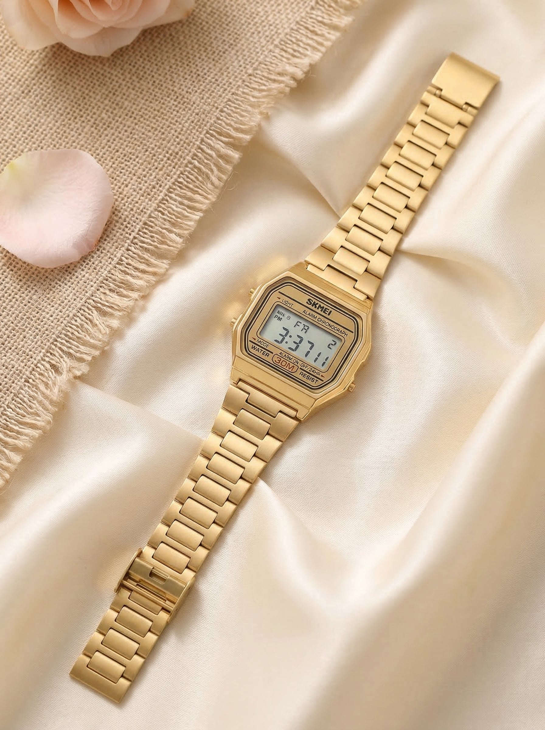 Skmei 1415 – Women Digital Stainless Steel Water Resistant – Gold