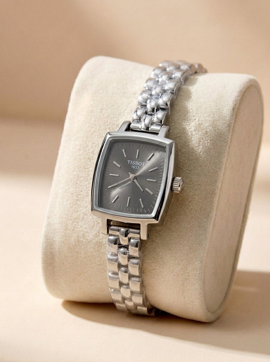 TST Classic Square Face Women’s Watch - Silver Black