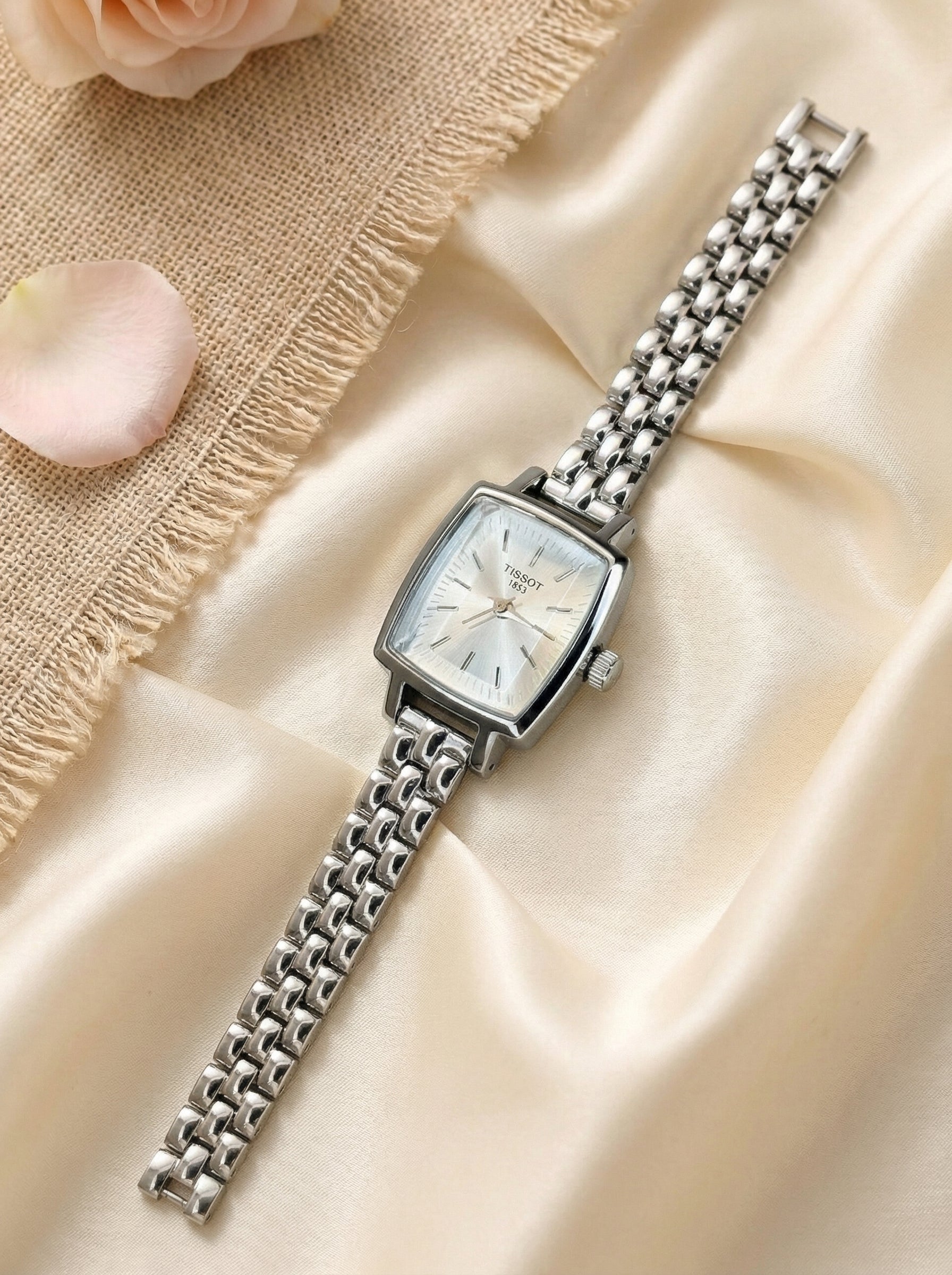 TST Classic Square Face Women’s Watch - Silver