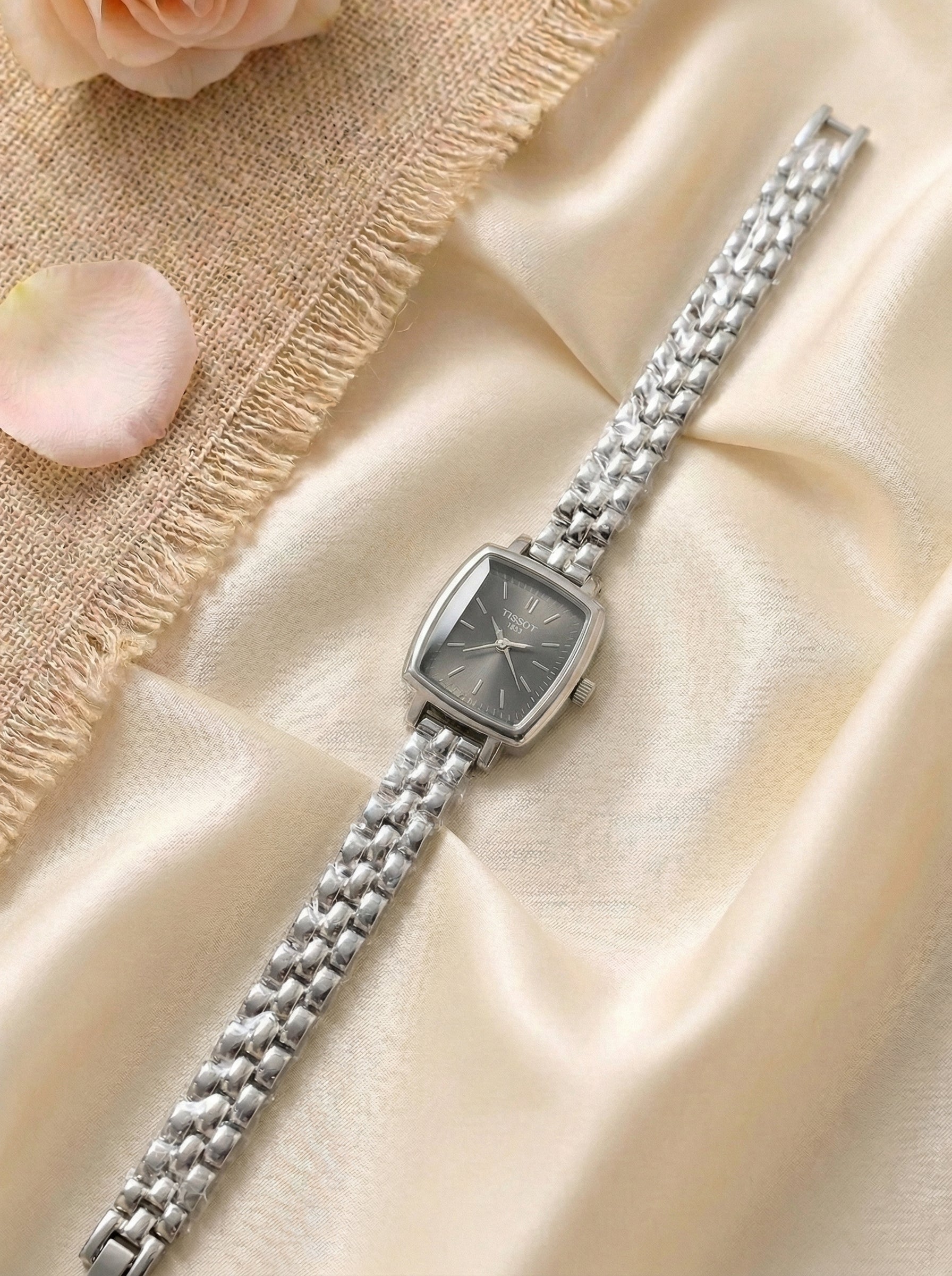 TST Classic Square Face Women’s Watch - Silver Black