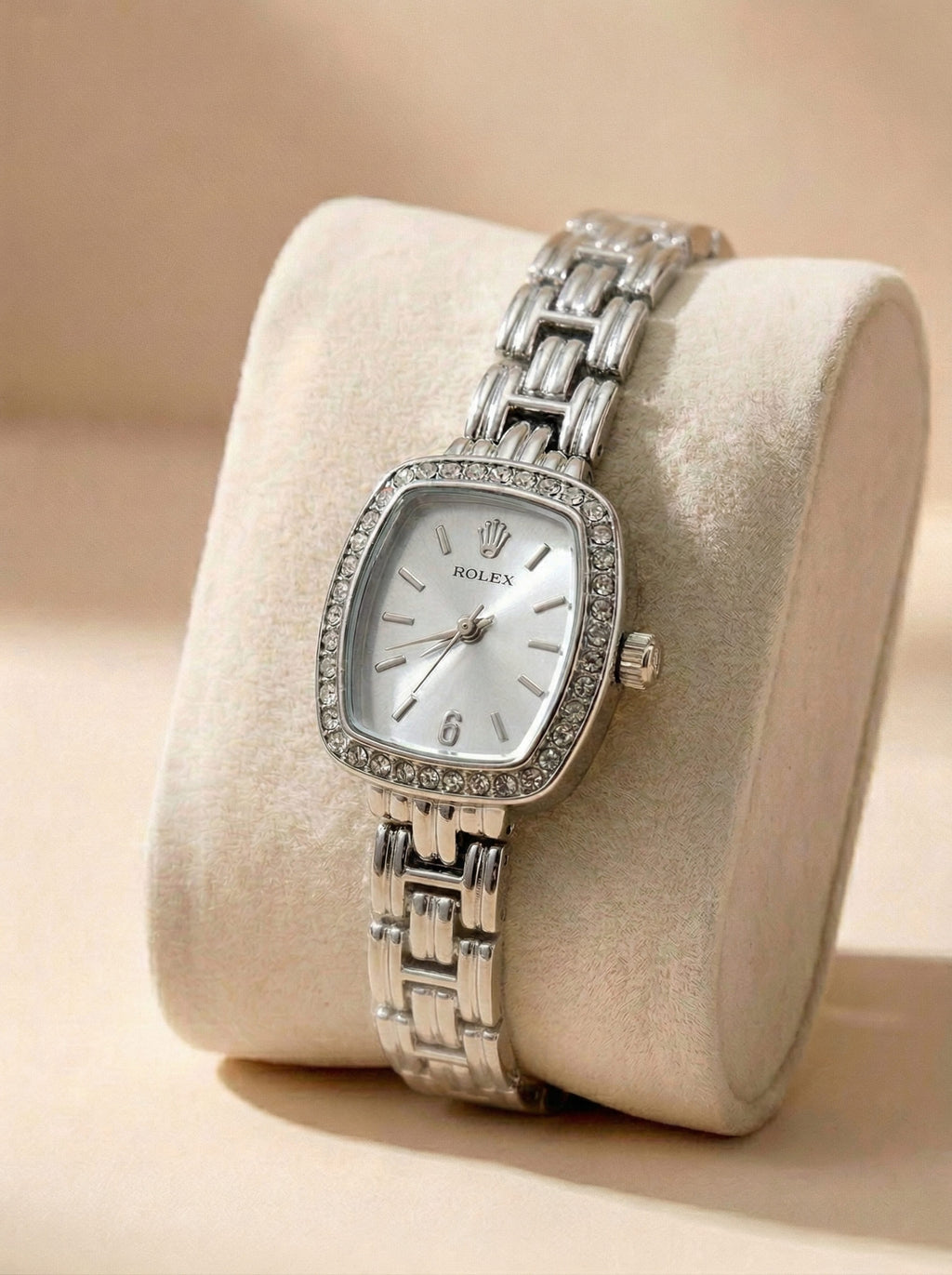 RLX Cellini Diamond Studs Ladies Watch - Full Silver