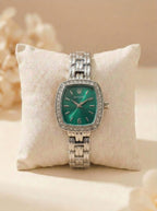 RLX Cellini Diamond Studs Ladies Watch - Silver Green