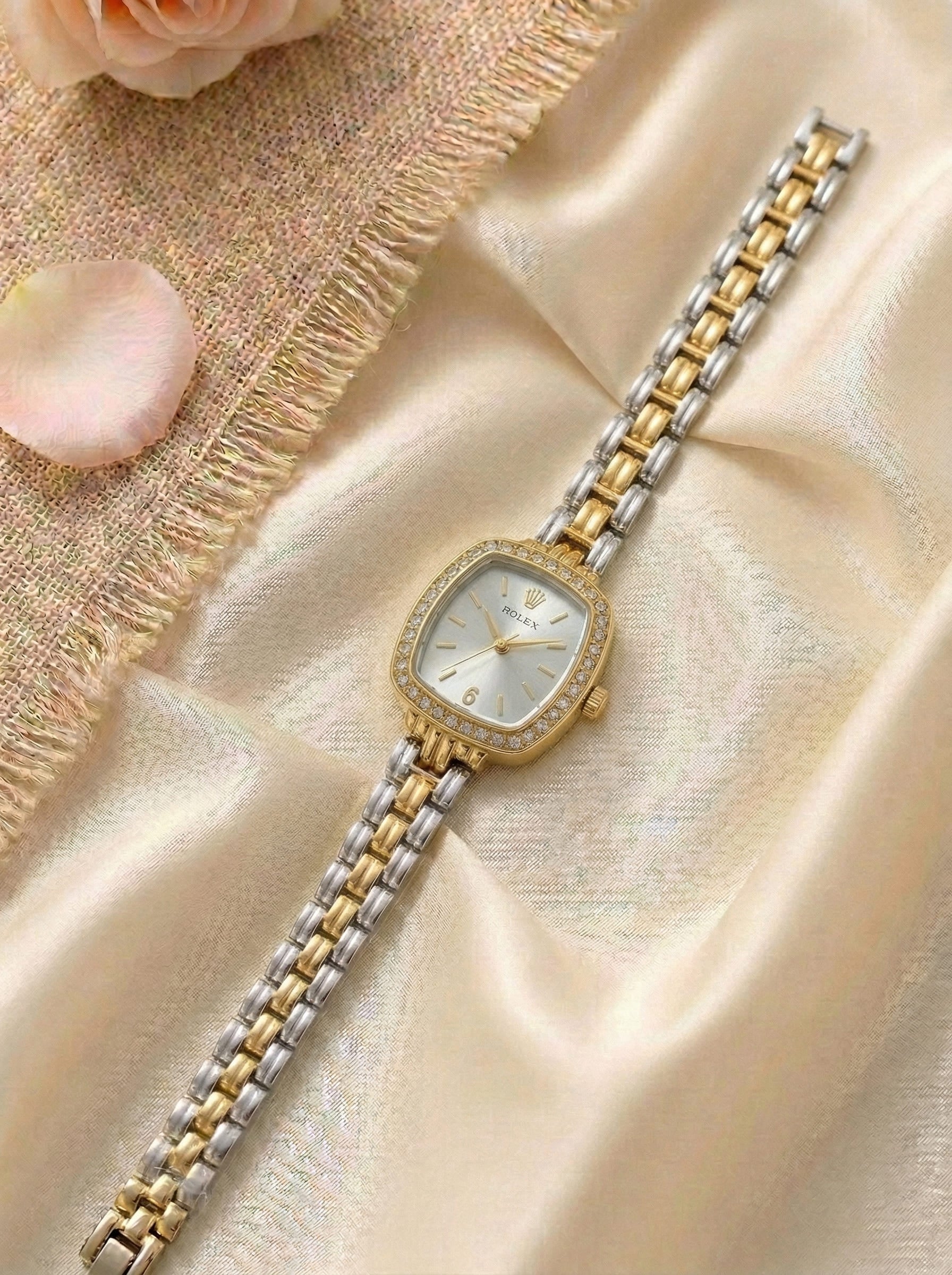 RLX Cellini Diamond Studs Ladies Watch - Two Tone Silver