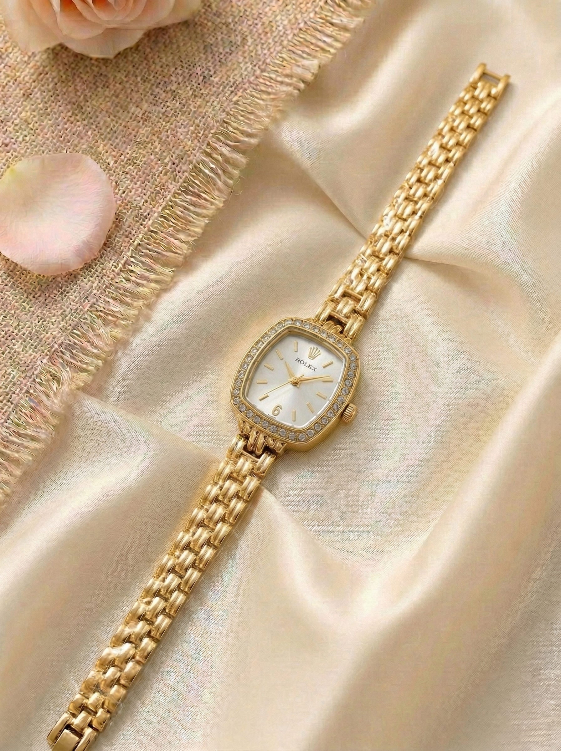 RLX Cellini Diamond Studs Ladies Watch - Gold Silver