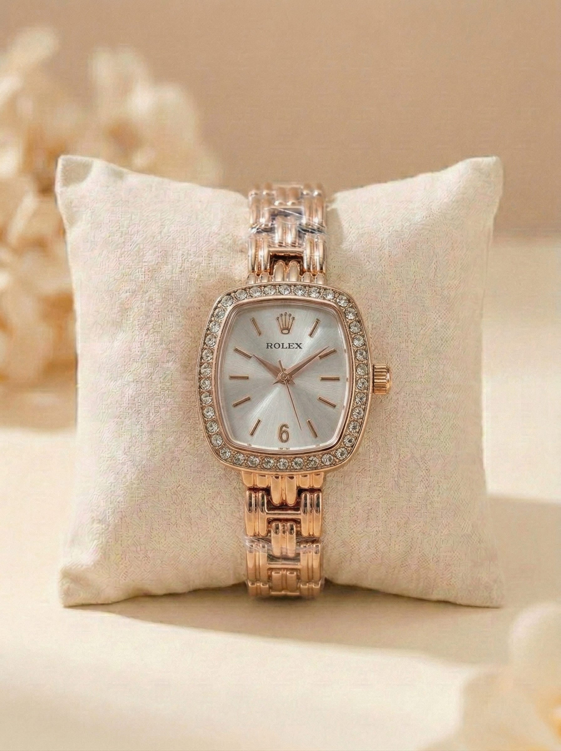 RLX Cellini Diamond Studs Ladies Watch - Rose Gold Silver