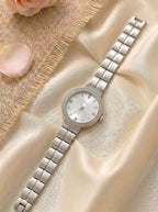 Dior Luxury Ladies' Chain Watch – Stone Encrusted - Full Silver