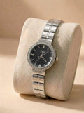 Dior Luxury Ladies' Chain Watch – Stone Encrusted - Silver Black
