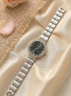 Dior Luxury Ladies' Chain Watch – Stone Encrusted - Silver Black