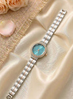 Dior Luxury Ladies' Chain Watch – Stone Encrusted - Rose Gold Green