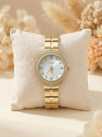 Dior Luxury Ladies' Chain Watch – Stone Encrusted - Golden Silver